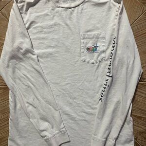 Vineyard Vines White Long Sleeve Tee with Logo